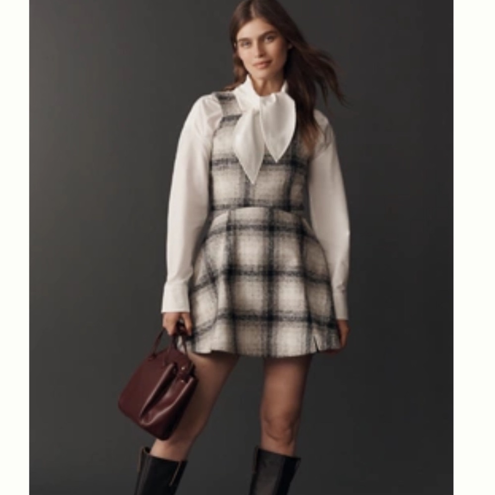 BY ANTHROPOLOGIE SLEEVELESS PLAID ROMPER